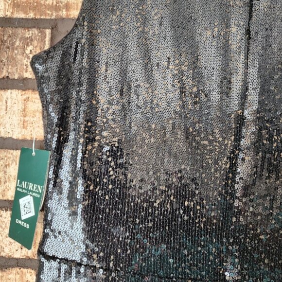 NWT Lauren Ralph Lauren Long Sleeveless Sequin Dress Size 8 - Picture 8 of 11